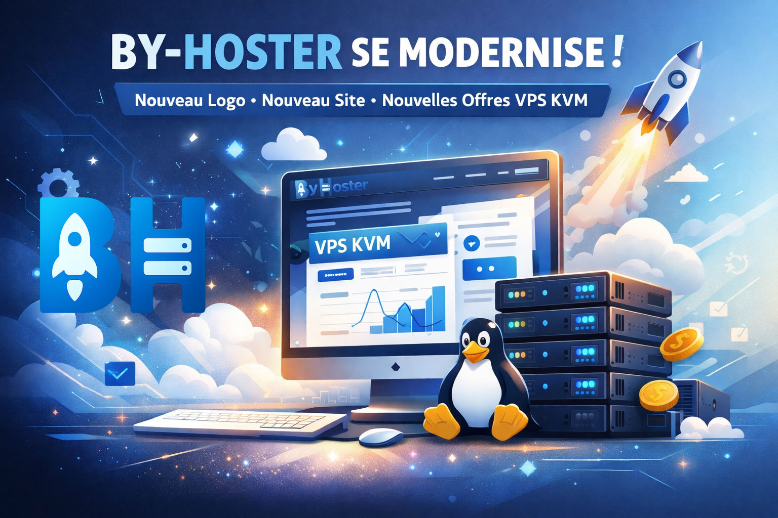 By-Hoster se modernise : nouveau logo, nouveau site et nouvelles offres VPS KVM